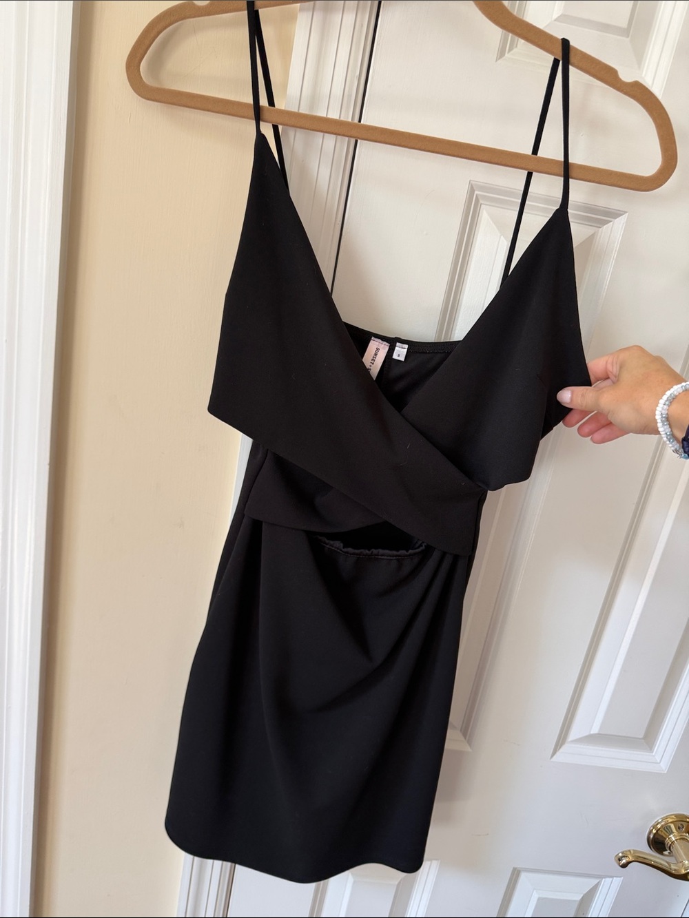 Sunset + Spring Black Spaghetti-Strap Mini Dress